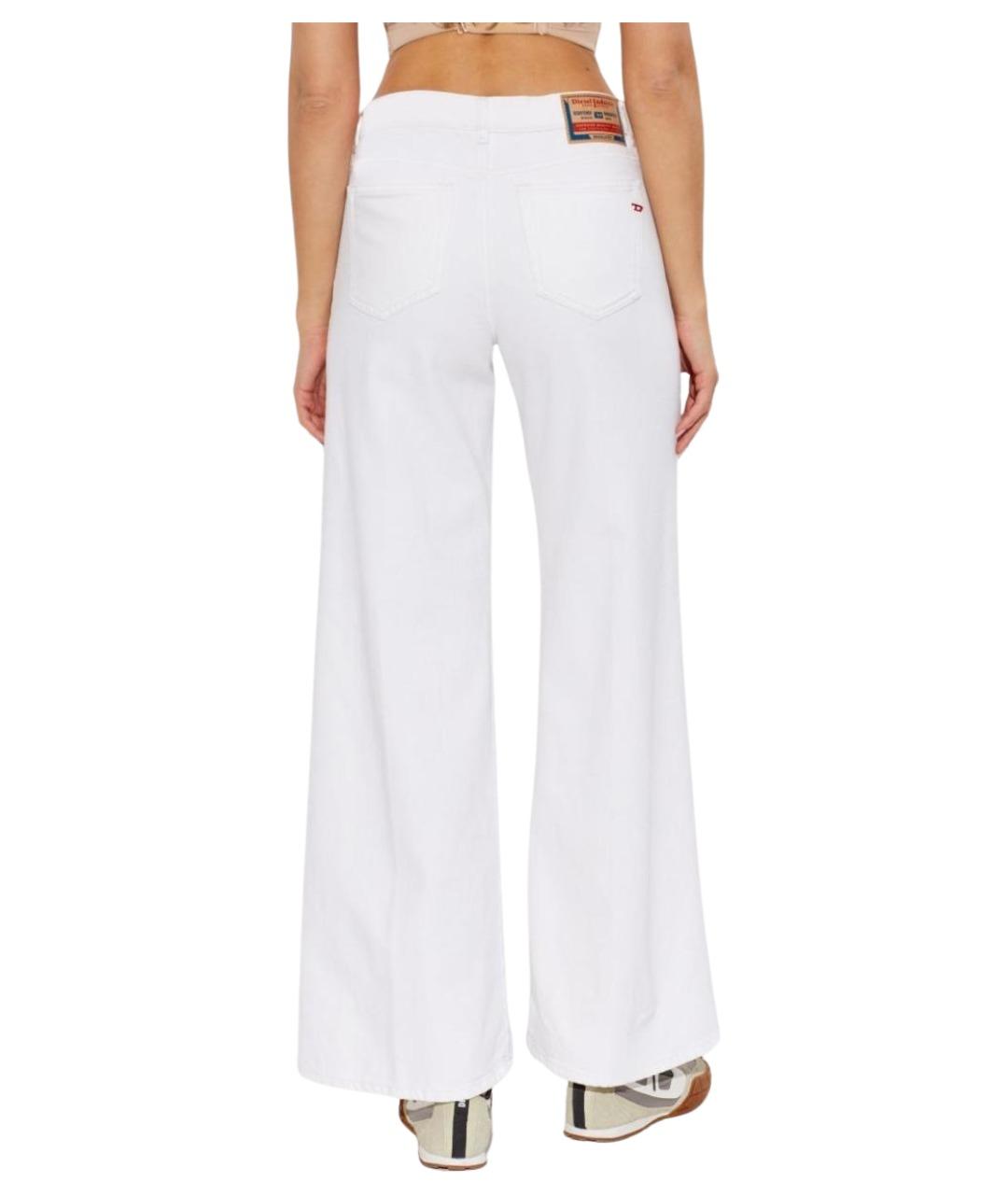 DIESEL Белые хлопковые прямые джинсы, фото 5