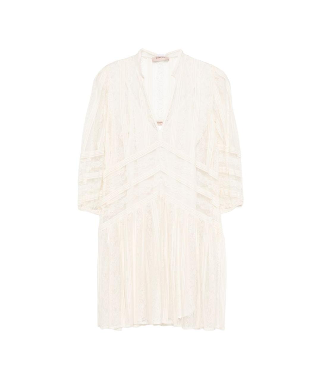 TWIN-SET Бежевое полиамидовое повседневное платье, фото 1