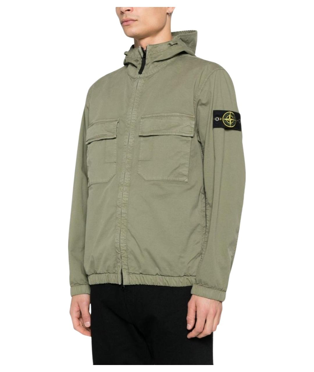 STONE ISLAND Хаки хлопковая куртка, фото 5