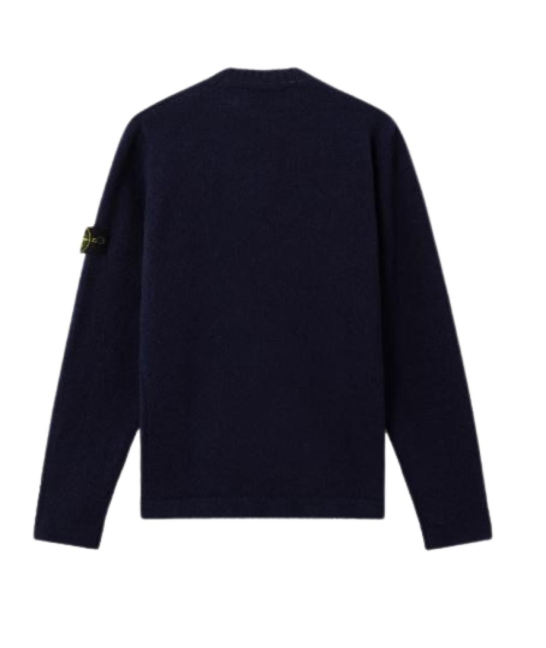 STONE ISLAND Темно-синий шерстяной джемпер / свитер, фото 2