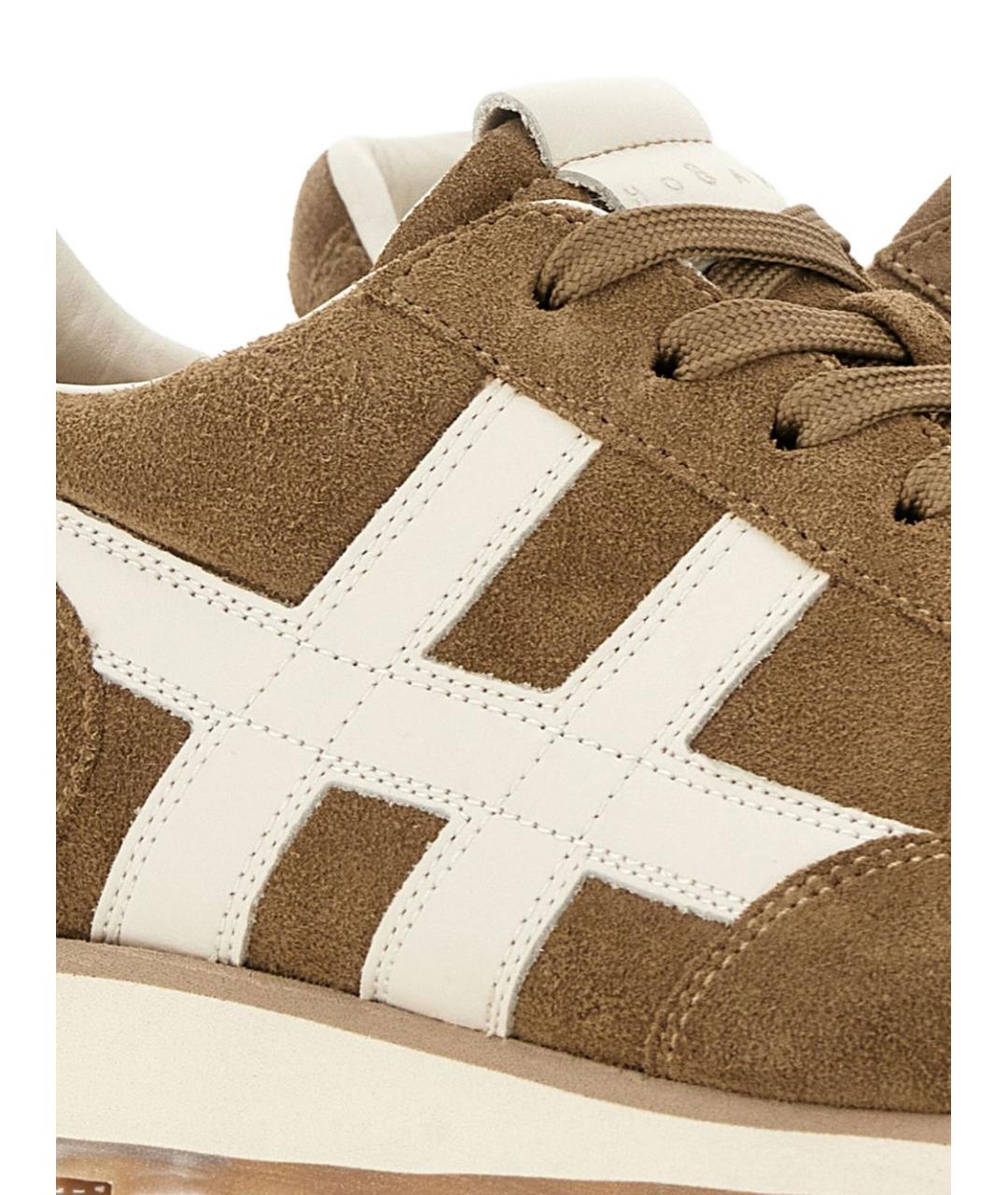 HOGAN Коричневые замшевые низкие кроссовки / кеды, фото 4