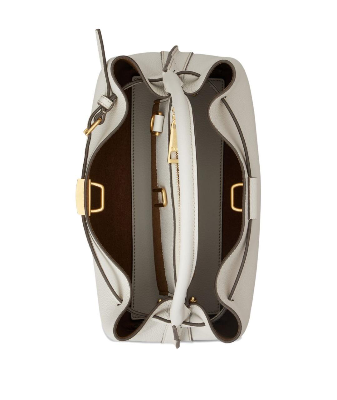 TOD'S Белая кожаная сумка тоут, фото 5