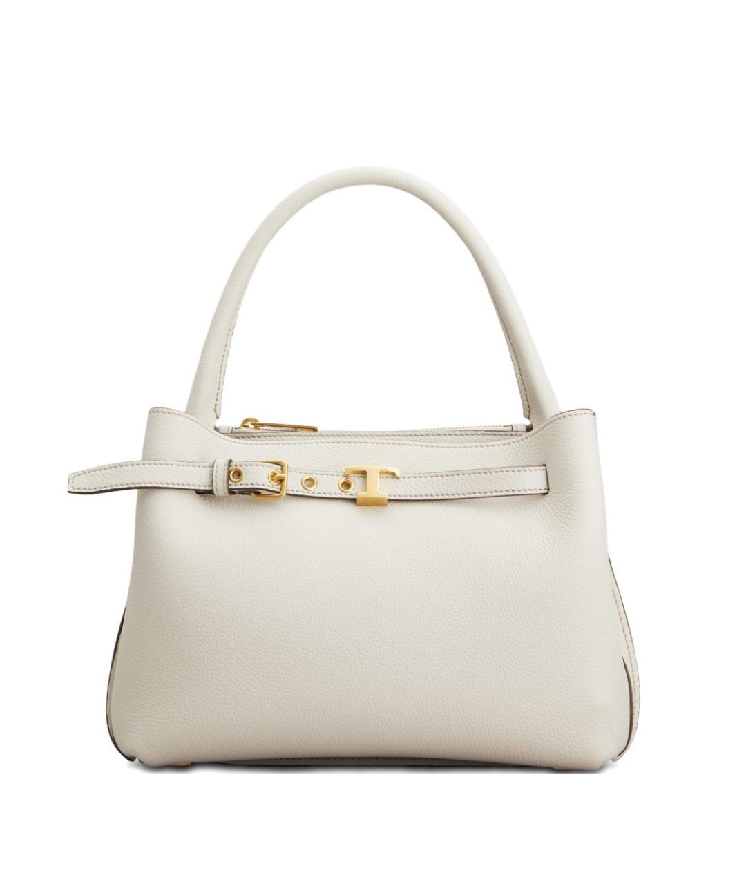TOD'S Белая кожаная сумка тоут, фото 1