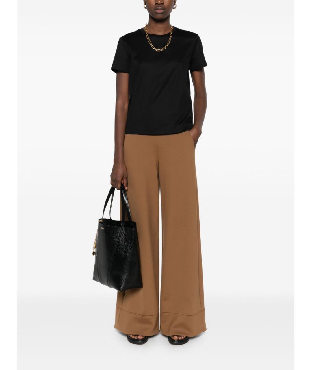 MAX MARA Черная хлопковая футболка, фото 4