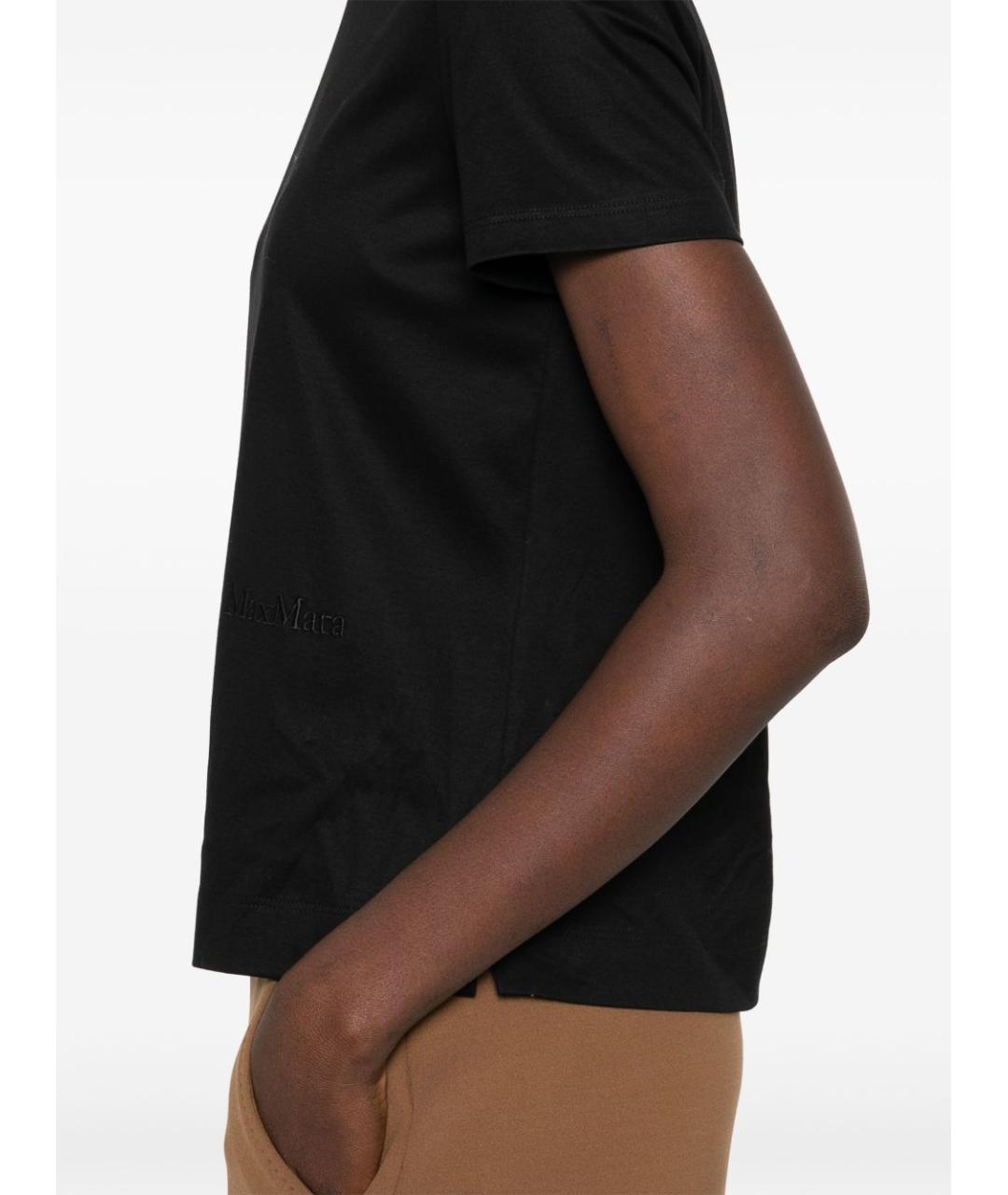 MAX MARA Черная хлопковая футболка, фото 5