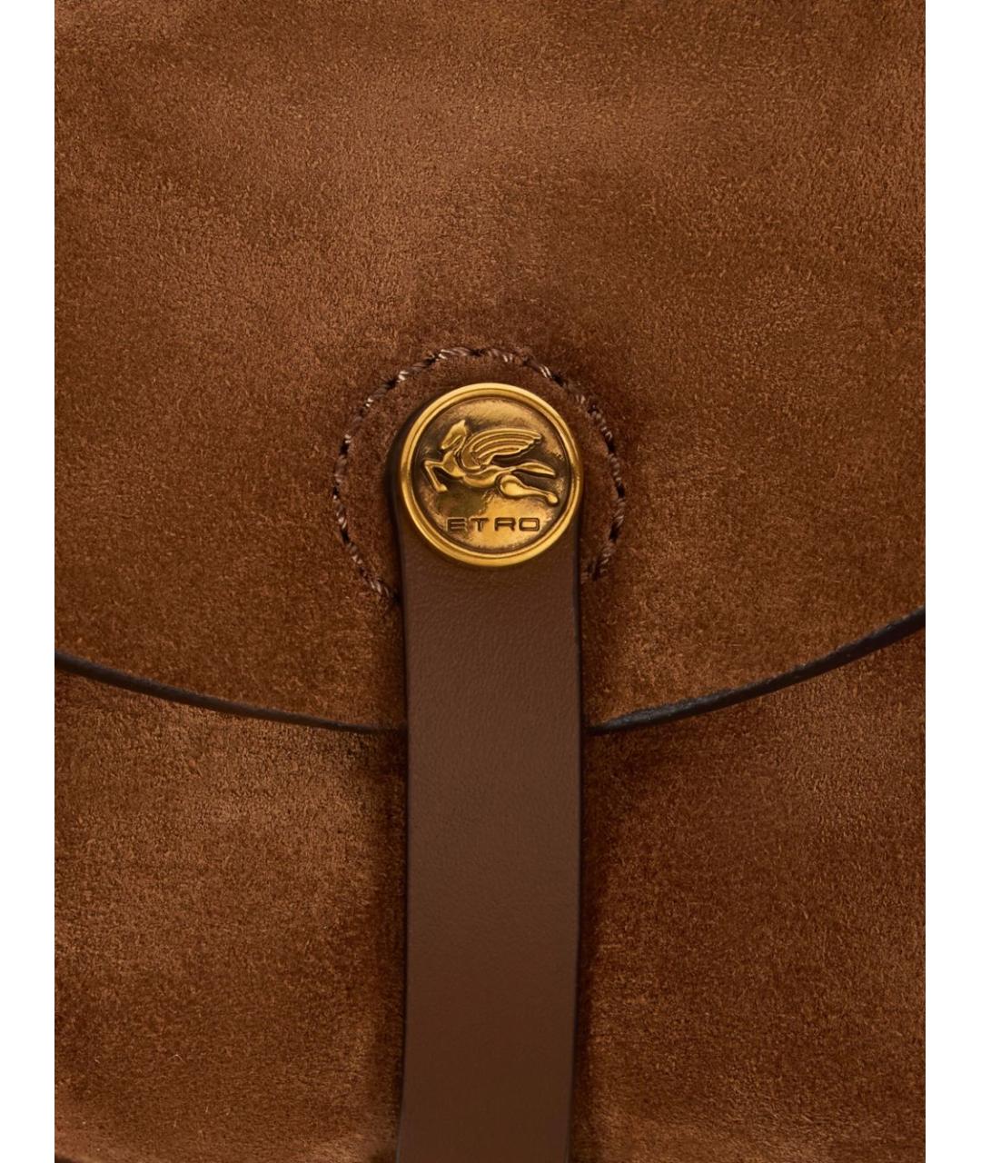 ETRO Коричневая замшевая сумка через плечо, фото 3