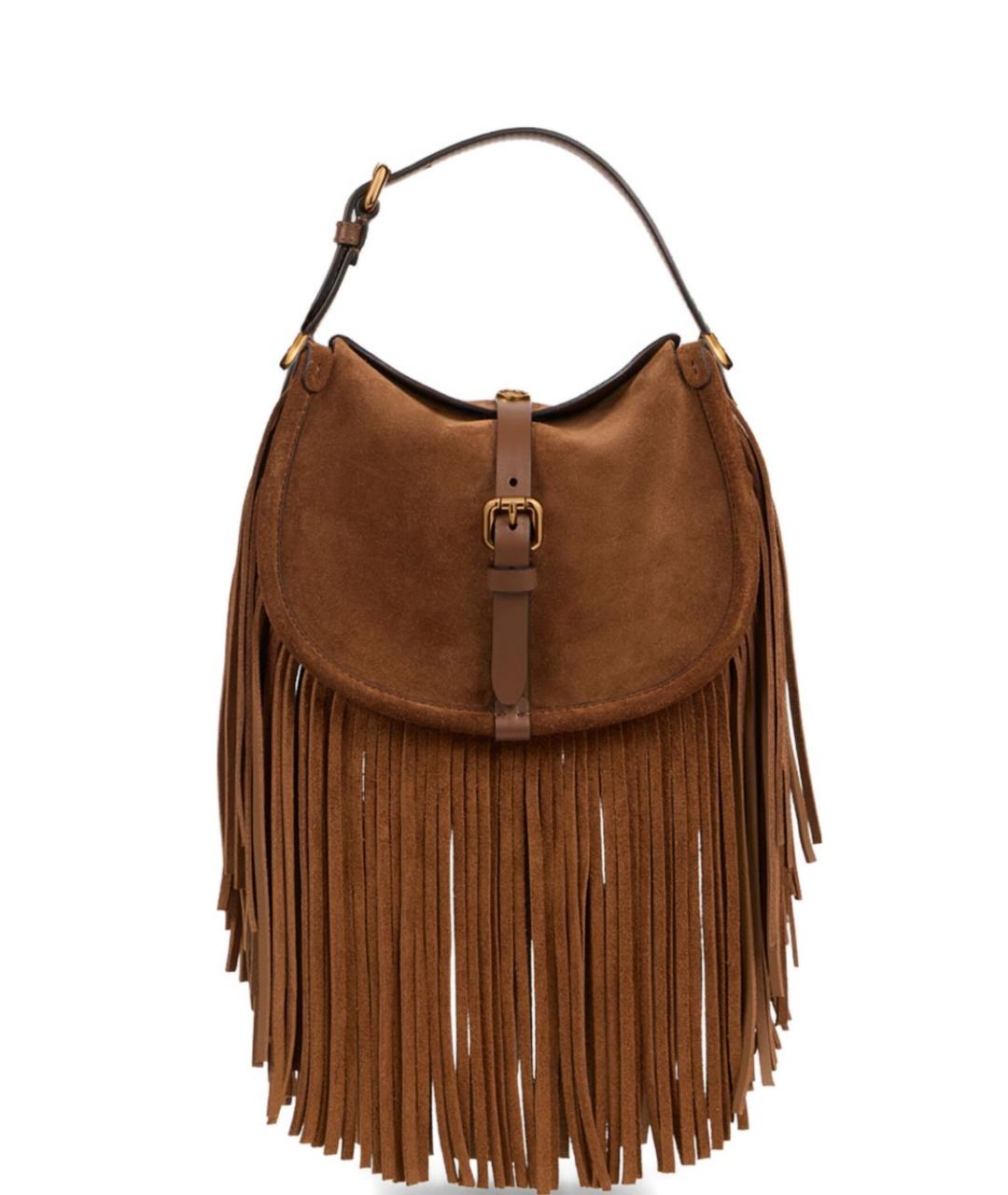 ETRO Коричневая замшевая сумка через плечо, фото 1