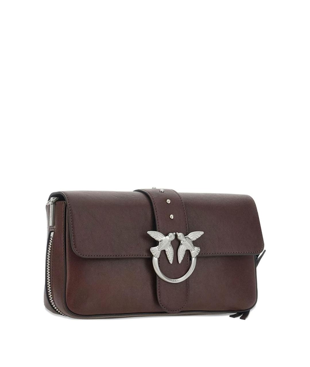 PINKO Коричневая кожаная сумка через плечо, фото 2