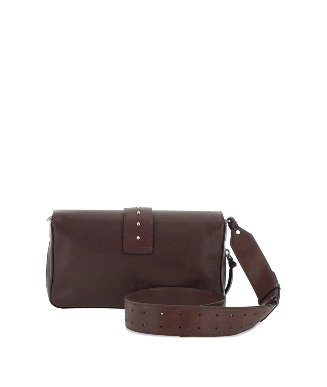 PINKO Коричневая кожаная сумка через плечо, фото 4