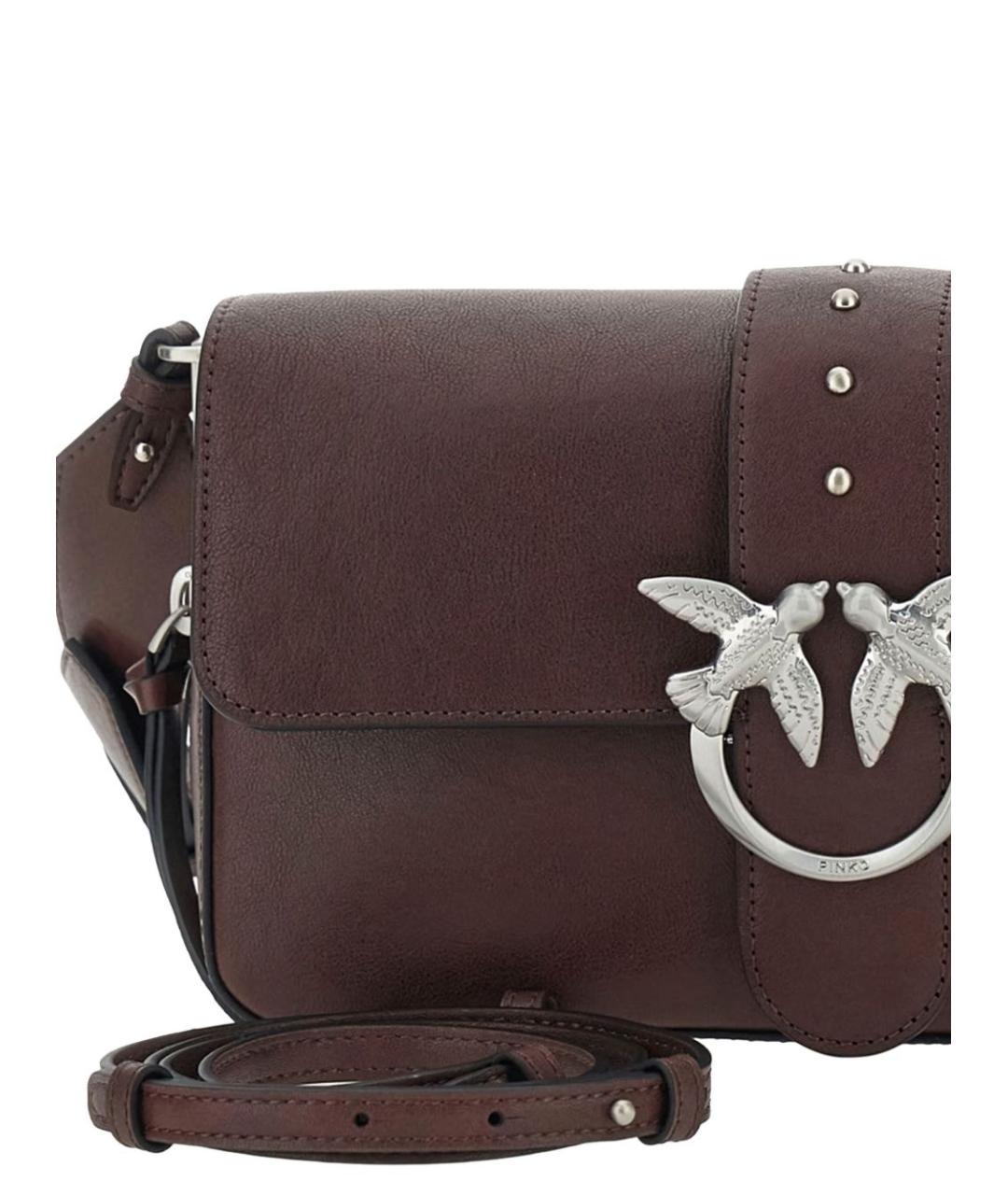 PINKO Коричневая кожаная сумка через плечо, фото 5