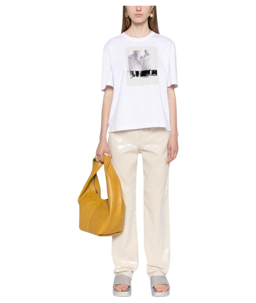 GOLDEN GOOSE DELUXE BRAND Бежевые прямые джинсы, фото 5