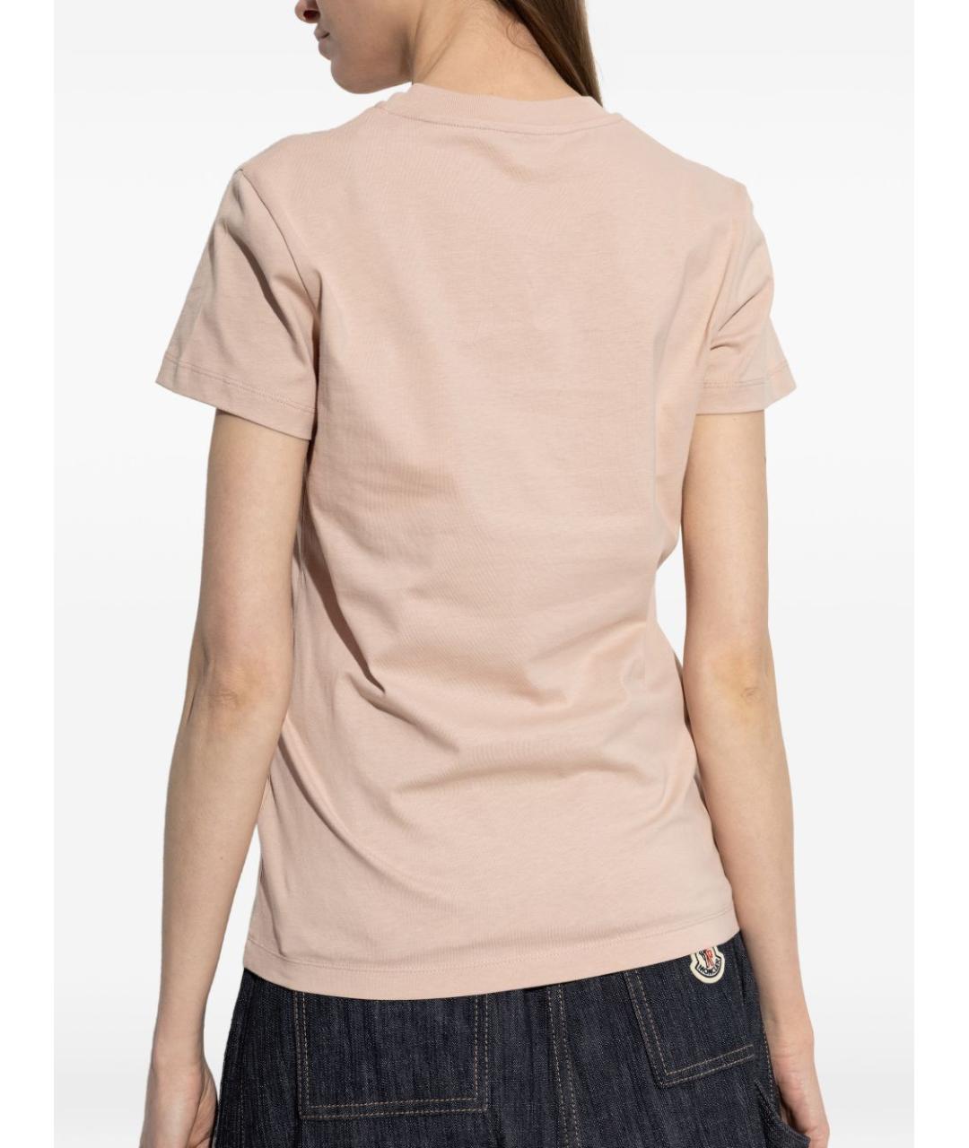 MONCLER Бежевая хлопковая футболка, фото 4