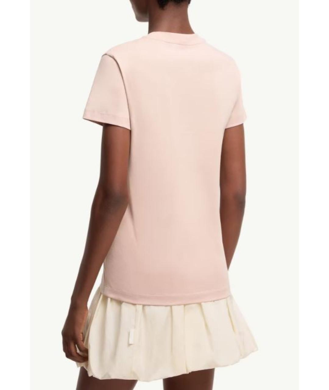 MONCLER Бежевая хлопковая футболка, фото 2