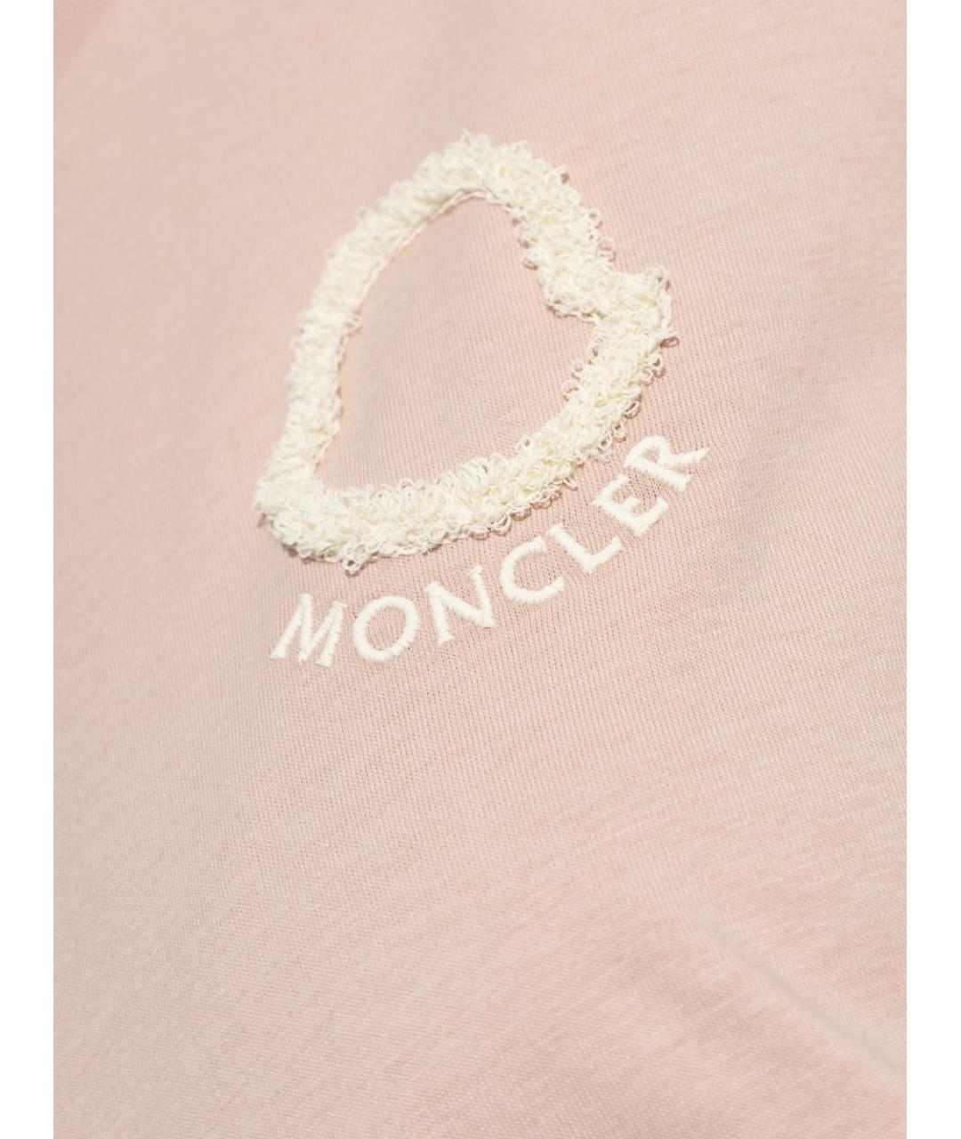 MONCLER Бежевая хлопковая футболка, фото 5