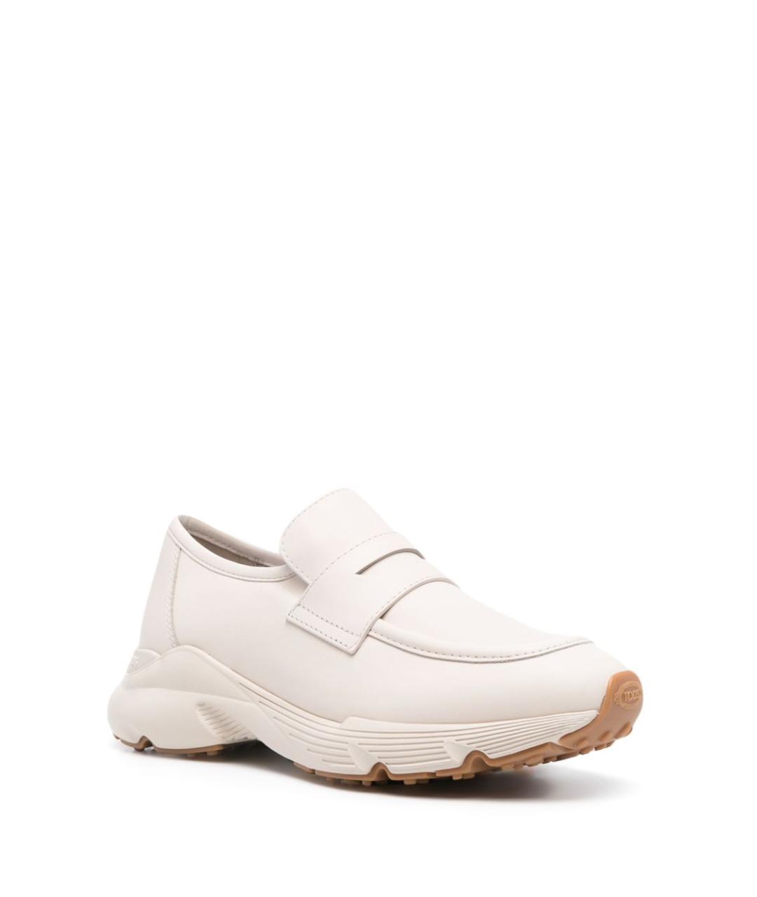 TOD'S Белые кожаные лоферы, фото 3