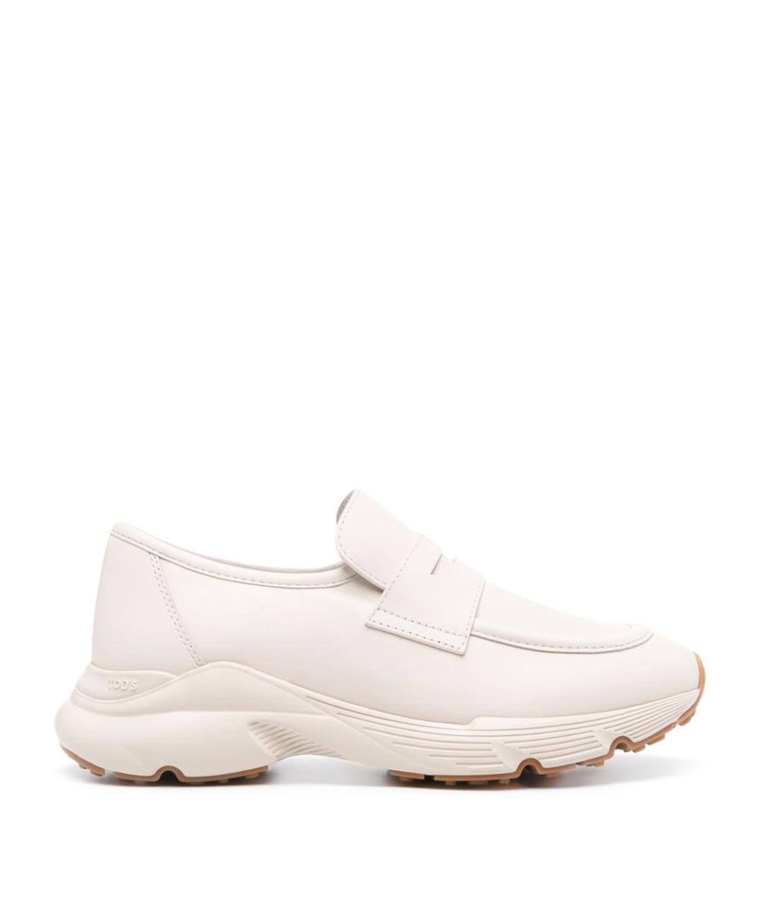 TOD'S Белые кожаные лоферы, фото 1