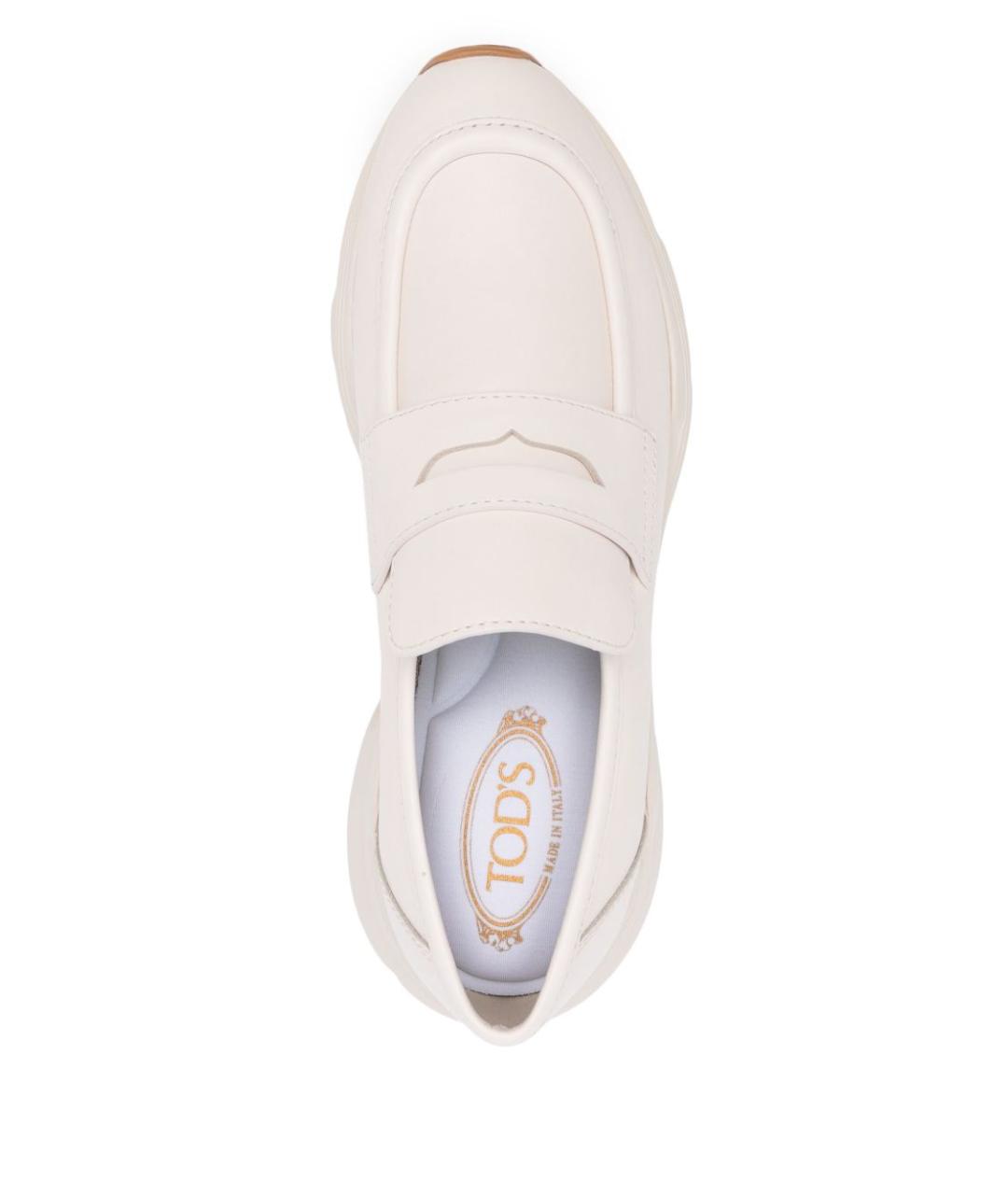 TOD'S Белые кожаные лоферы, фото 2