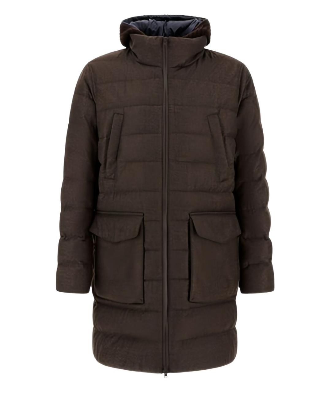 HERNO Коричневый полиамидовый пуховик, фото 1