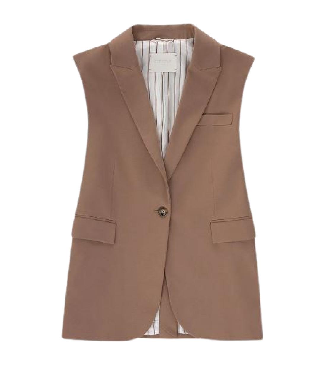 CIRCOLO 1901 Коричневый хлопковый жилет, фото 1