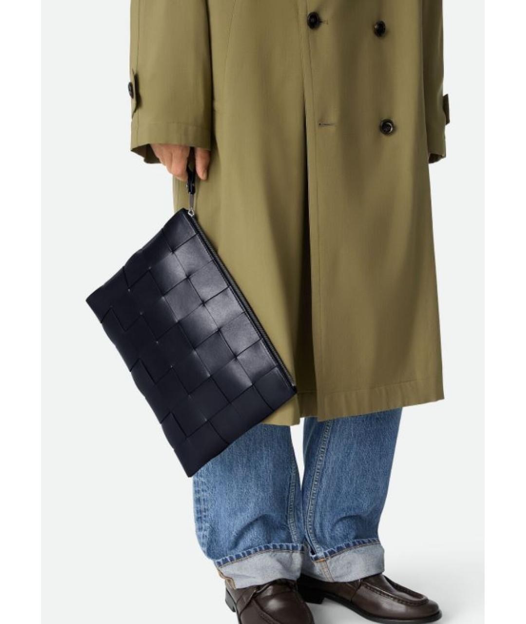 BOTTEGA VENETA Синяя кожаная папка для документов, фото 3