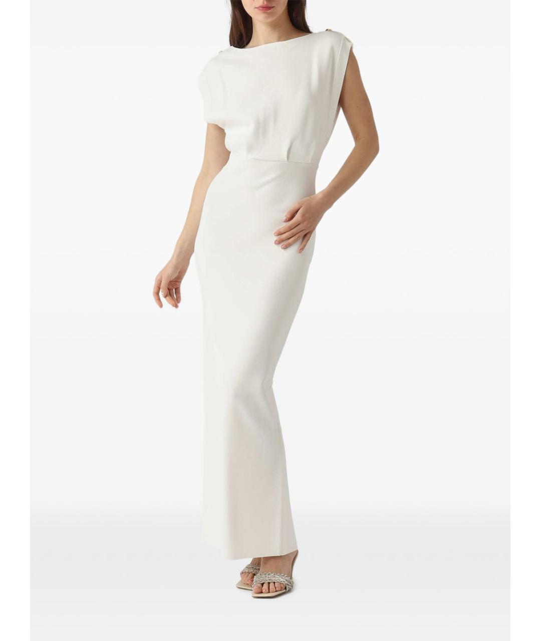 ELISABETTA FRANCHI Белое коктейльное платье, фото 4