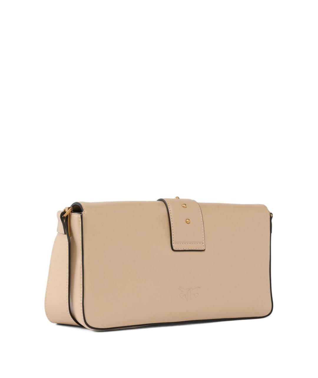 PINKO Бежевая кожаная сумка через плечо, фото 4