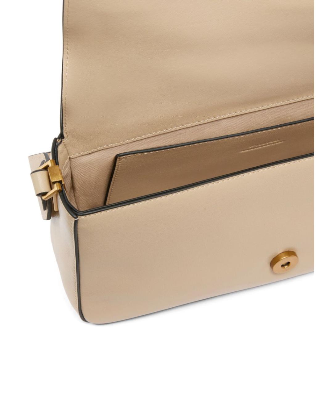 PINKO Бежевая кожаная сумка через плечо, фото 3