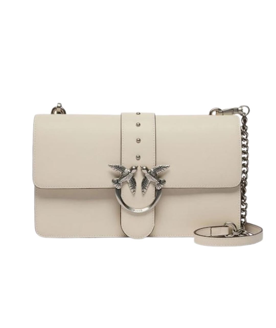 PINKO Белая кожаная сумка через плечо, фото 1