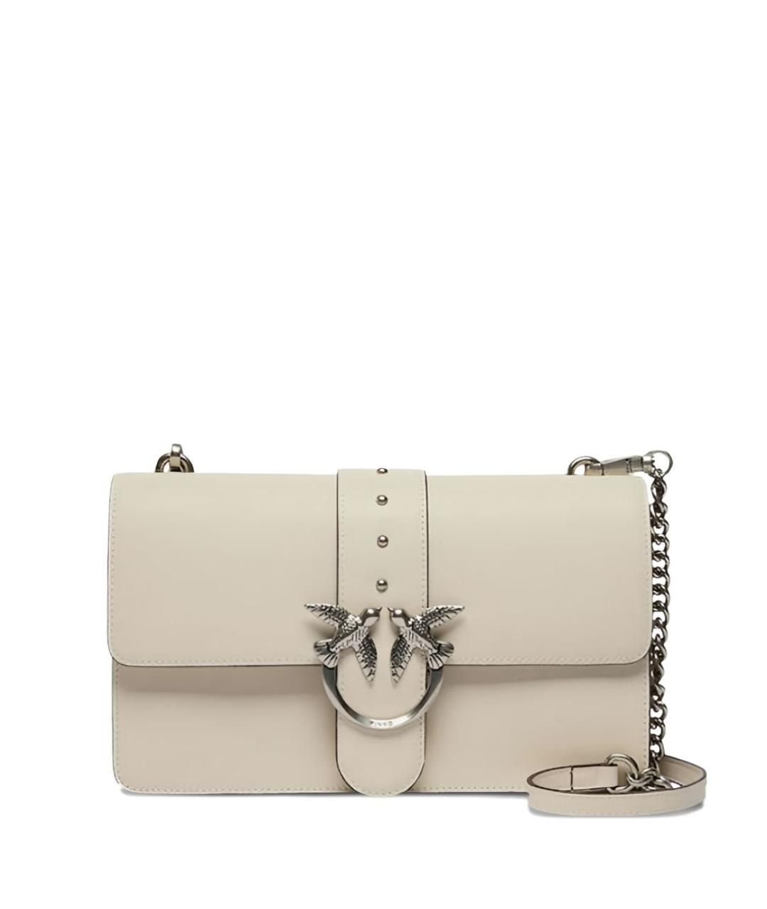 PINKO Белая кожаная сумка через плечо, фото 4