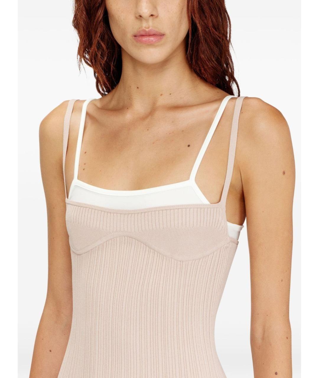 DIESEL Розовое вискозное повседневное платье, фото 2