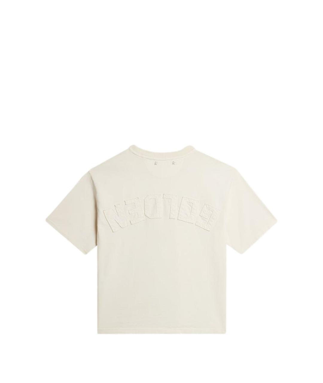 GOLDEN GOOSE DELUXE BRAND Белая хлопковая футболка, фото 2