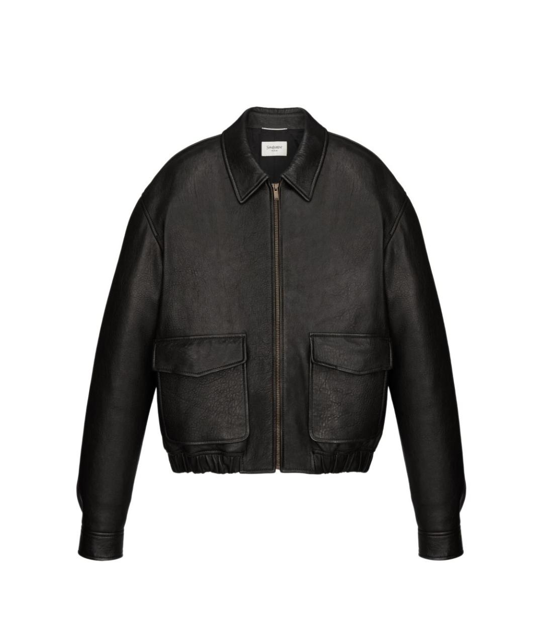 SAINT LAURENT Черная кожаная куртка, фото 1