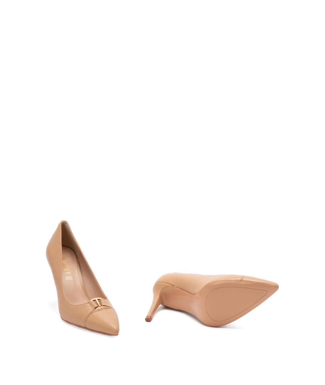 TWIN-SET Бежевые кожаные туфли, фото 4