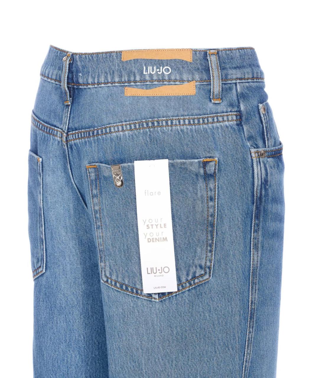 LIU JO Синие хлопковые прямые джинсы, фото 2
