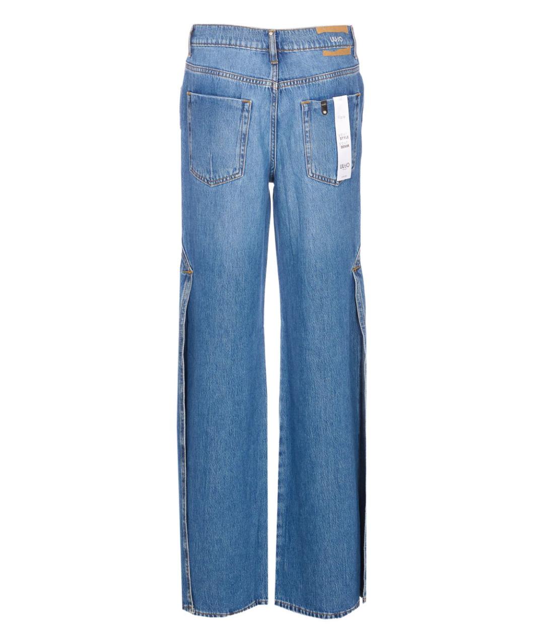 LIU JO Синие хлопковые прямые джинсы, фото 4