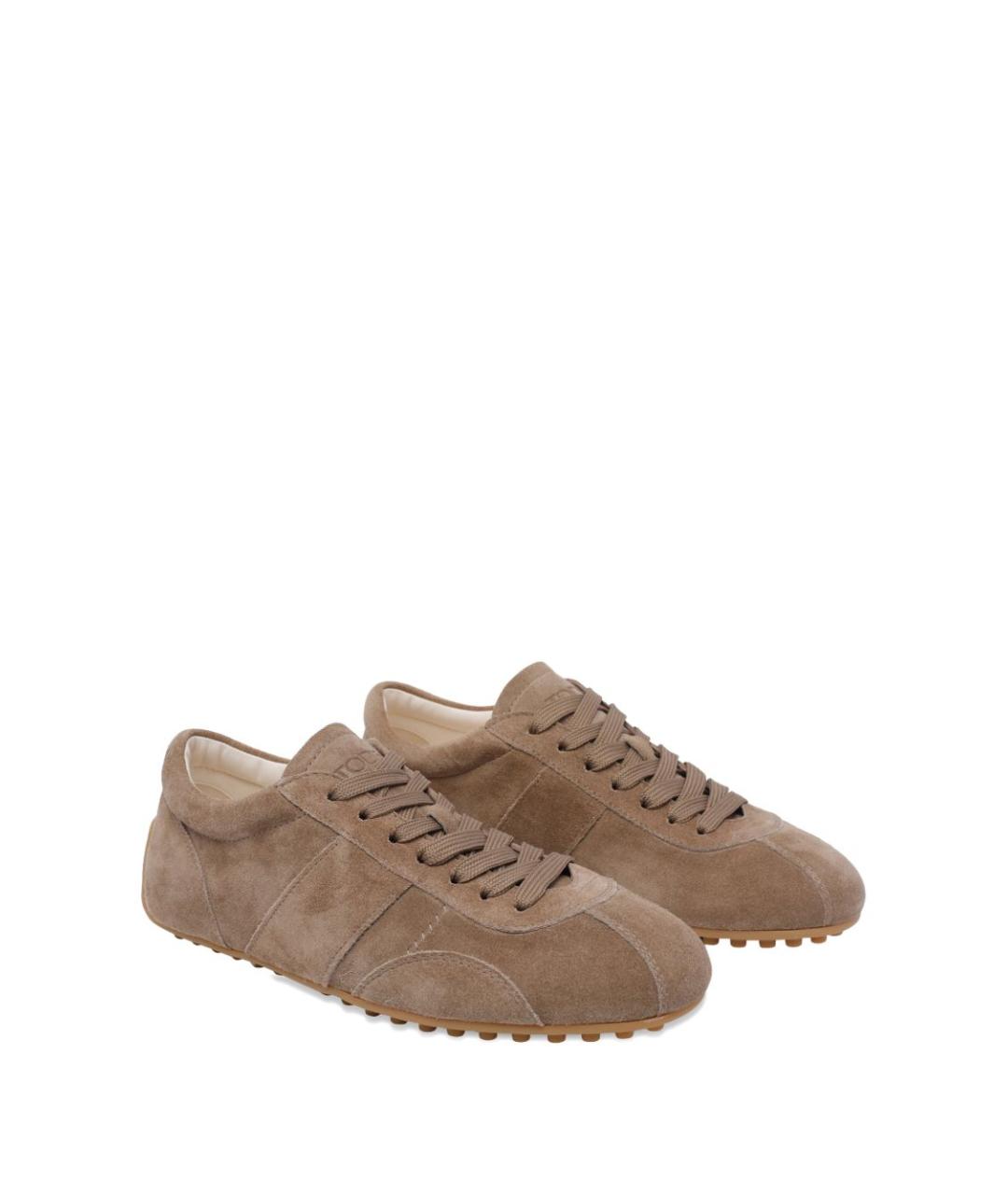 TOD'S Коричневые замшевые кроссовки, фото 2