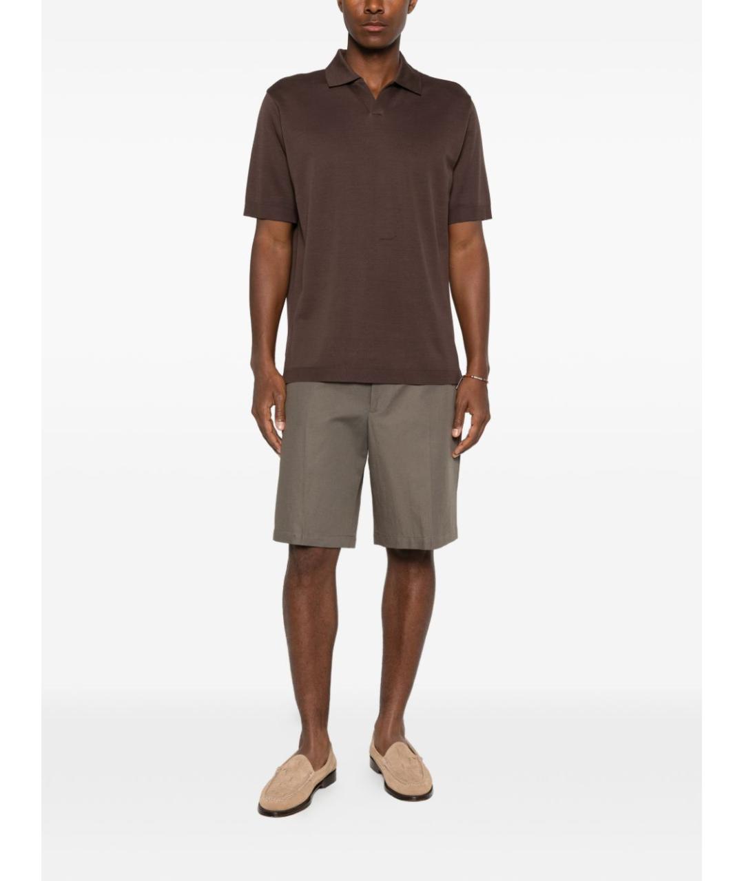 HERNO Коричневая вискозная футболка, фото 5