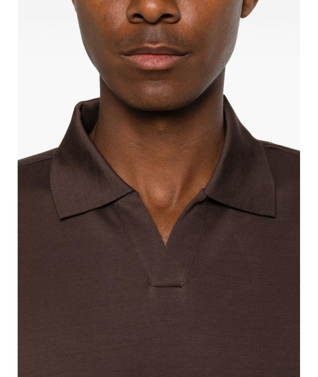 HERNO Коричневая вискозная футболка, фото 2