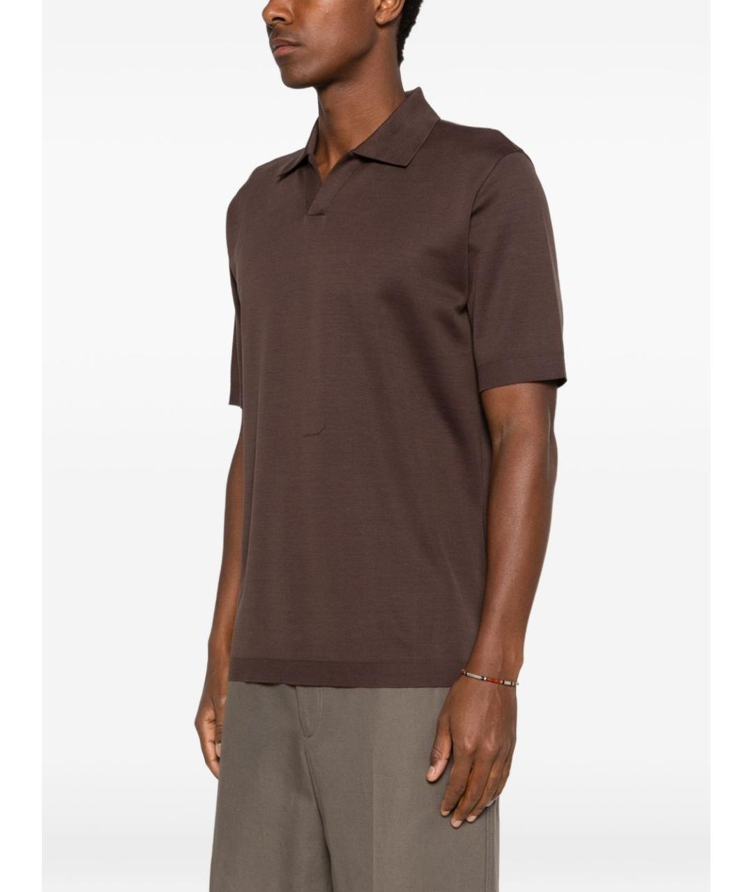 HERNO Коричневая вискозная футболка, фото 4