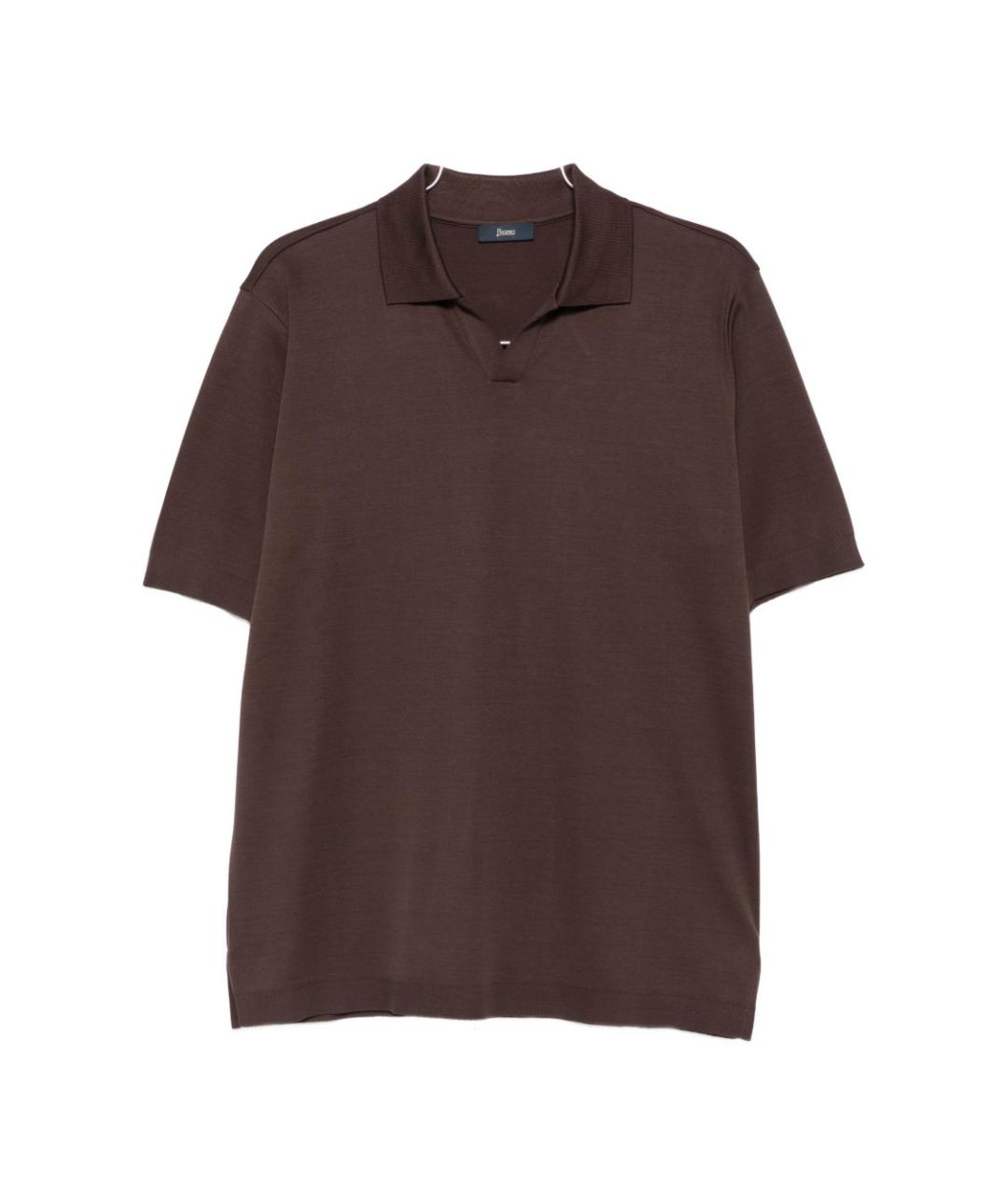 HERNO Коричневая вискозная футболка, фото 1