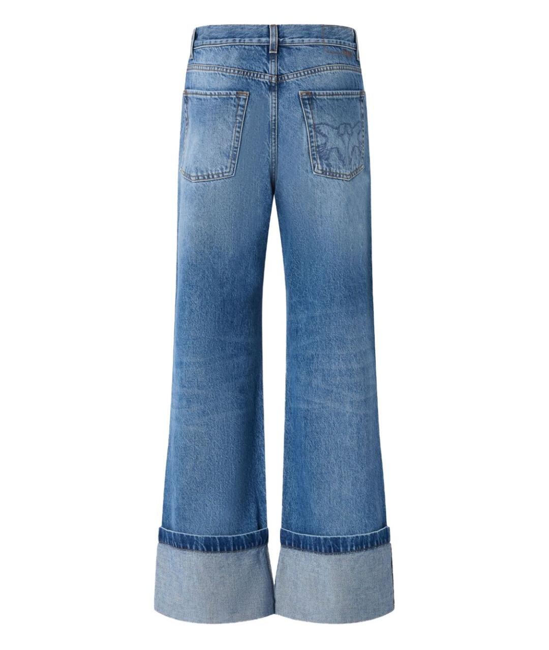 PINKO Синие хлопковые прямые джинсы, фото 2