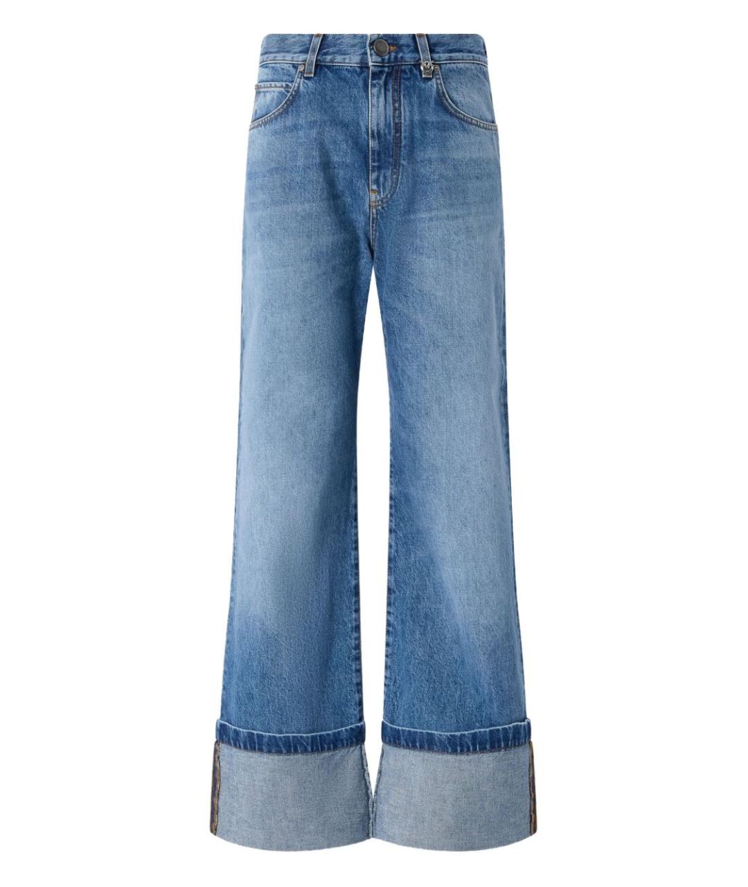 PINKO Синие хлопковые прямые джинсы, фото 1