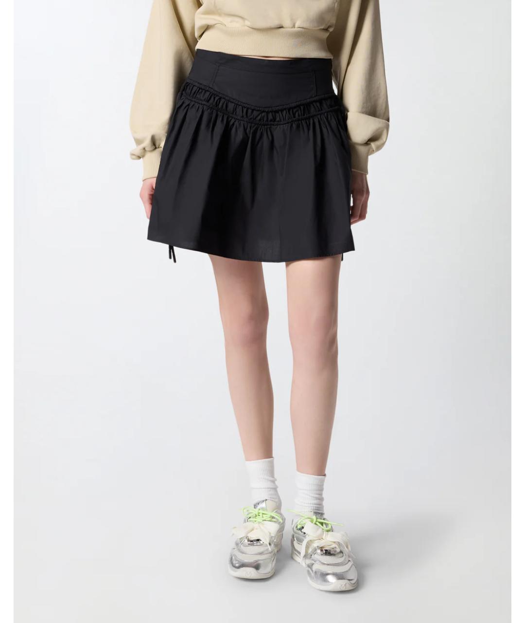 PINKO Черная хлопковая юбка мини, фото 3