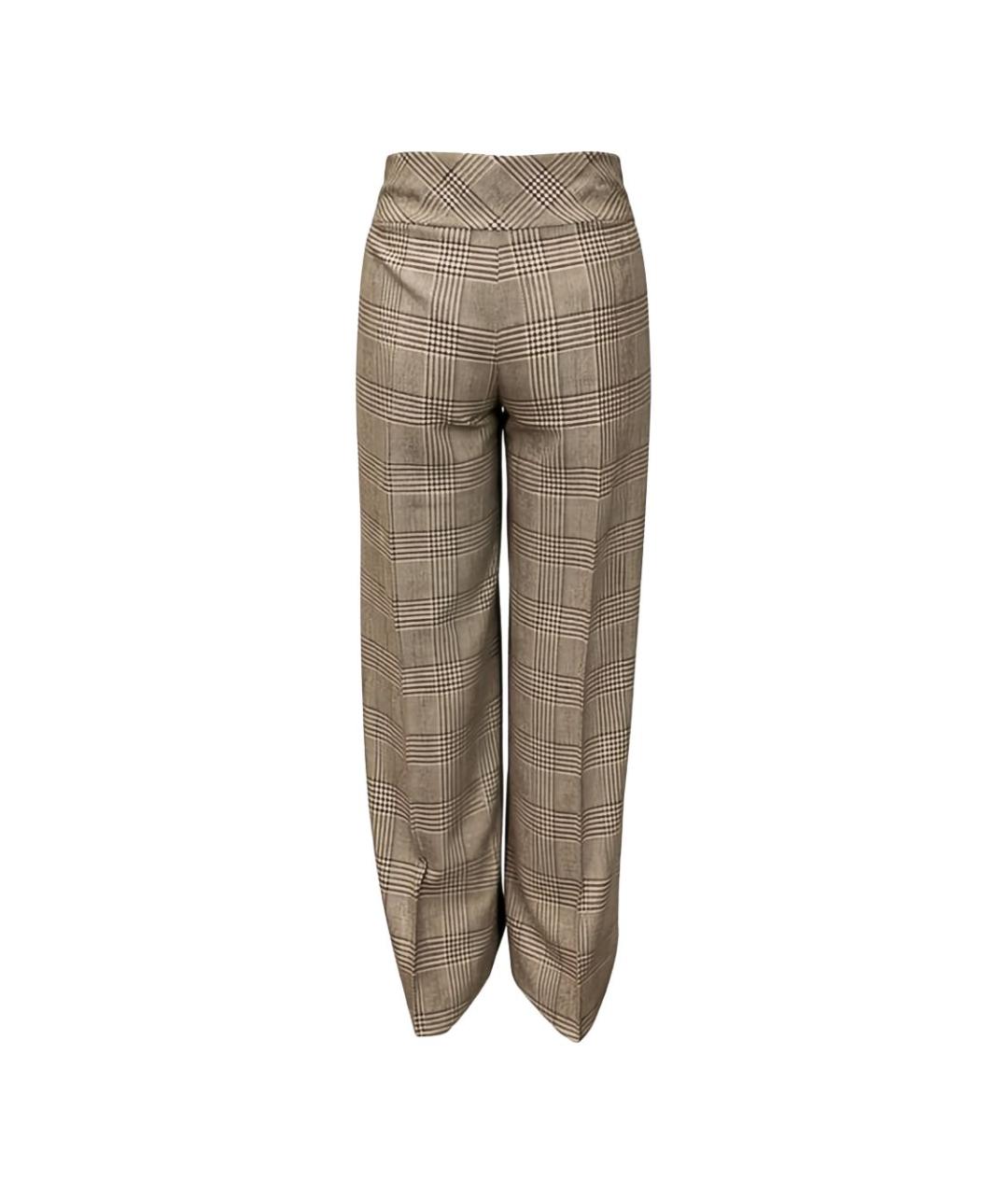 D.EXTERIOR Коричневые шерстяные прямые брюки, фото 3