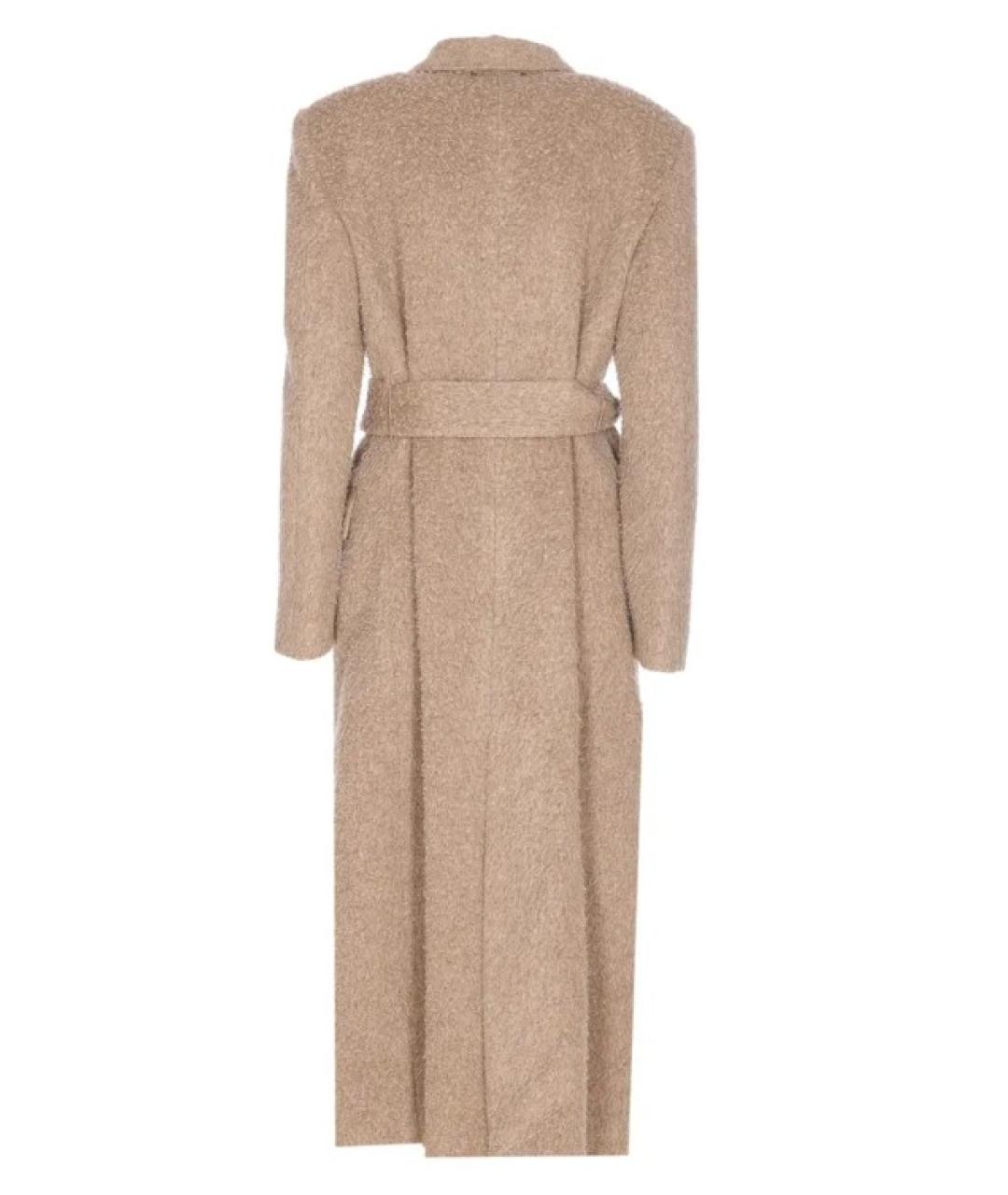 GOLDEN GOOSE DELUXE BRAND Бежевое шерстяное пальто, фото 2
