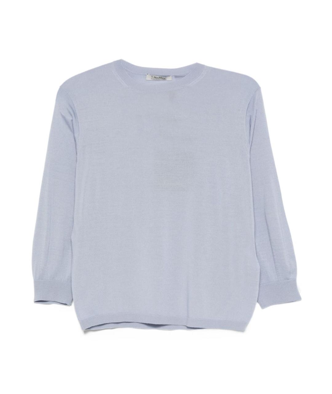 'S MAX MARA Голубой шерстяной джемпер / свитер, фото 4