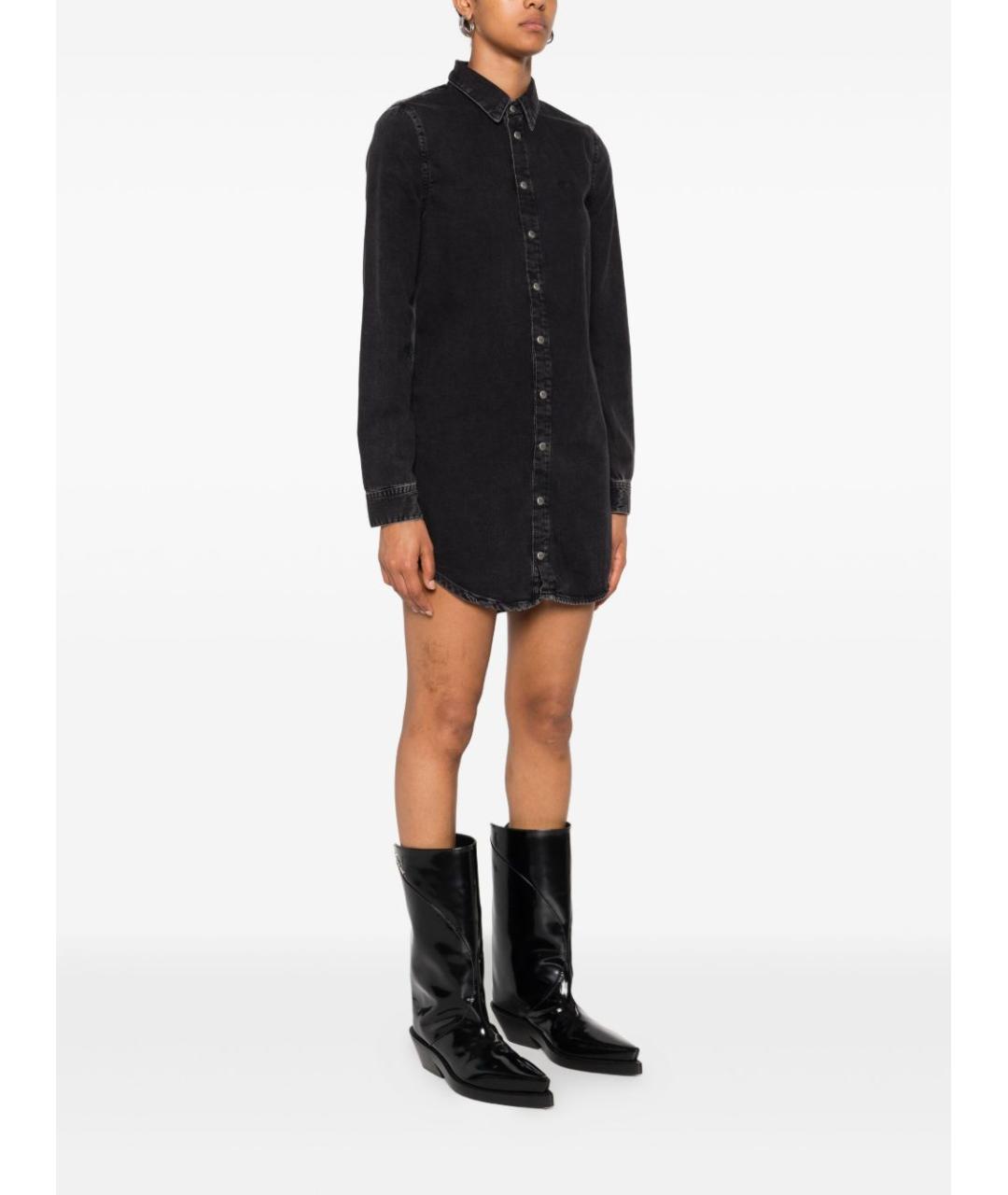 DIESEL Черное хлопковое повседневное платье, фото 2