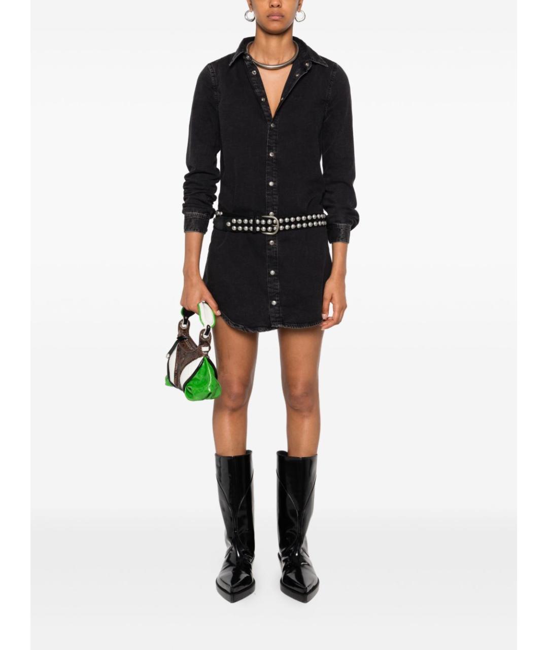 DIESEL Черное хлопковое повседневное платье, фото 4