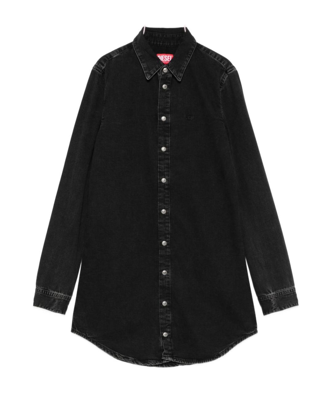 DIESEL Черное хлопковое повседневное платье, фото 1