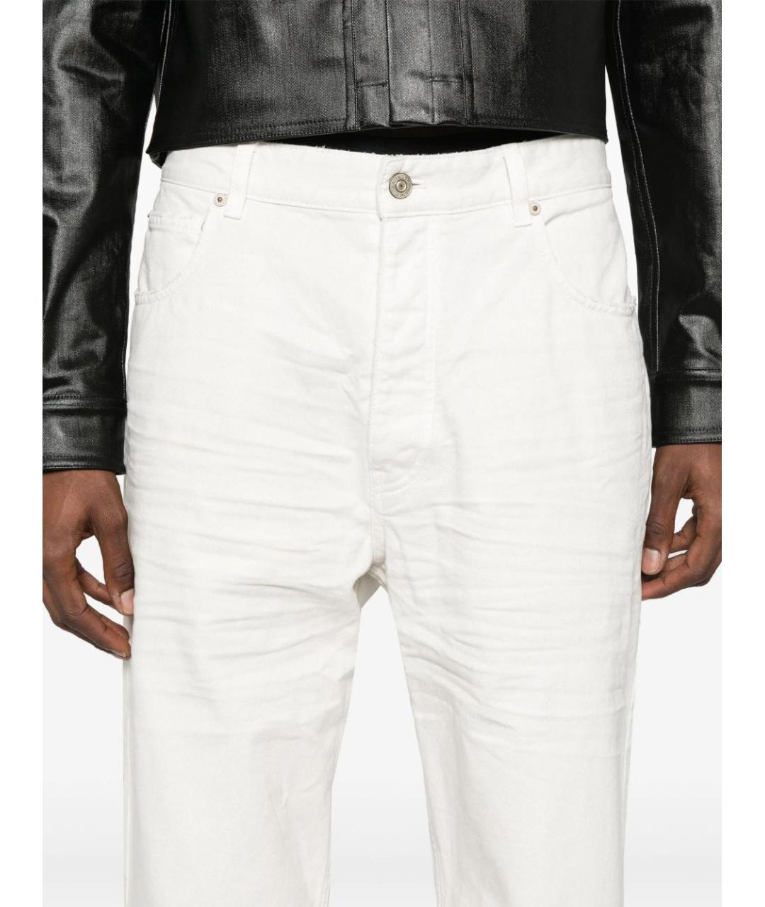 BALENCIAGA Белые хлопковые прямые джинсы, фото 4